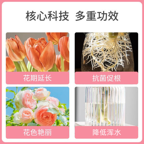 百花泉鲜花保鲜剂花卉水培绿植物富贵竹专用通用型营养液船长花园 - 图1