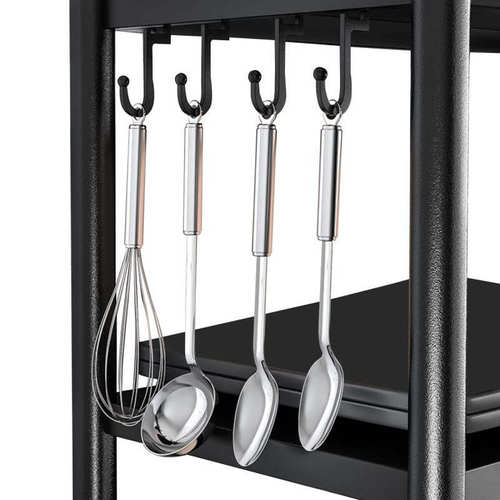 厨房置物架落地多层多功能移动储物架子家用微波炉烤箱锅具收纳架 - 图3