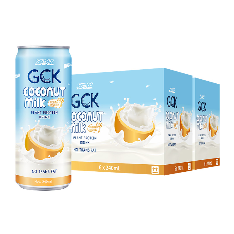 27000 GCK进口椰子汁植物蛋白饮料生椰拿铁椰奶早餐奶240ml*6*2罐 - 图3