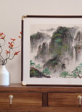 纯手绘国画山水画花鸟斗方电表箱
