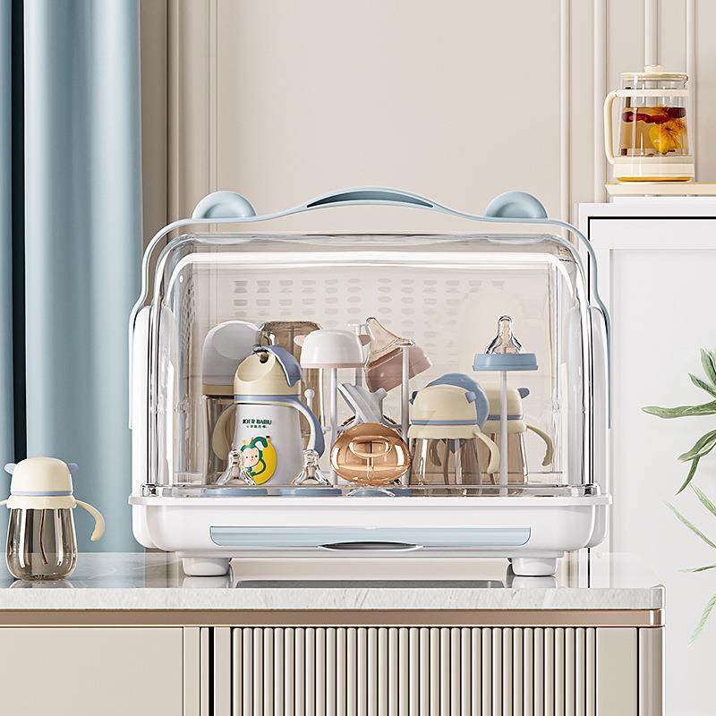 婴儿奶瓶收纳箱带盖防尘水杯沥水置物架宝宝碗筷储物盒塑料收纳盒,淘宝优惠券,粉丝福利购,淘宝优惠卷