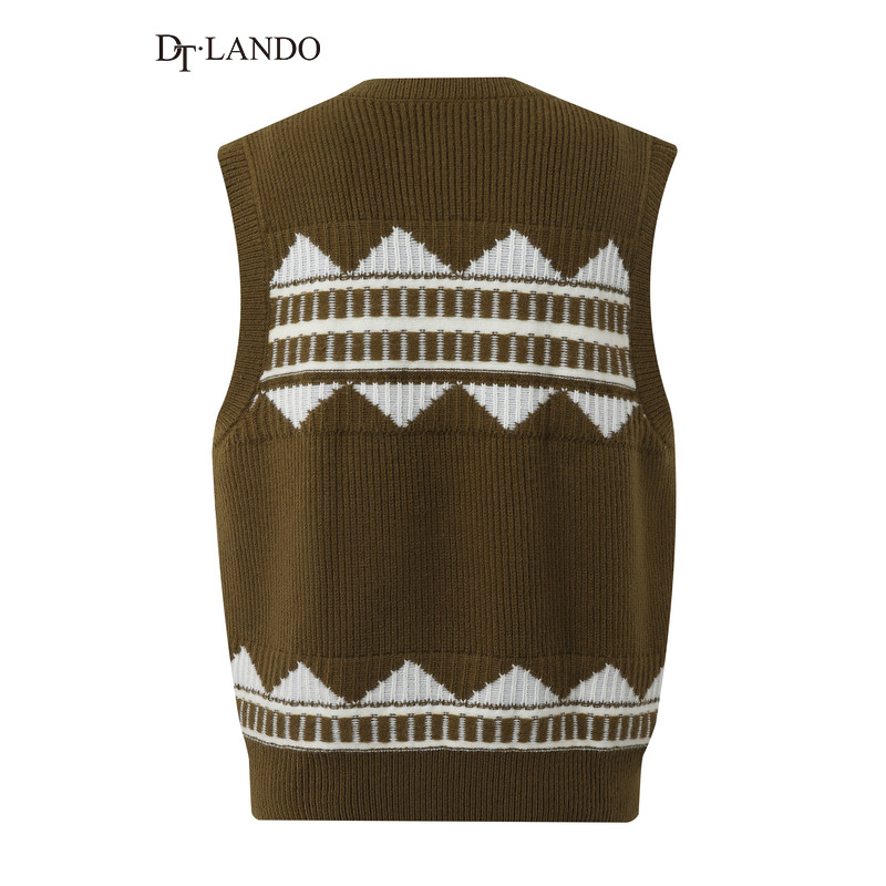 DTLANDO品牌春季款针织马甲女装设计感通勤百搭保暖叠穿毛衣马夹,淘宝优惠券,粉丝福利购,淘宝优惠卷