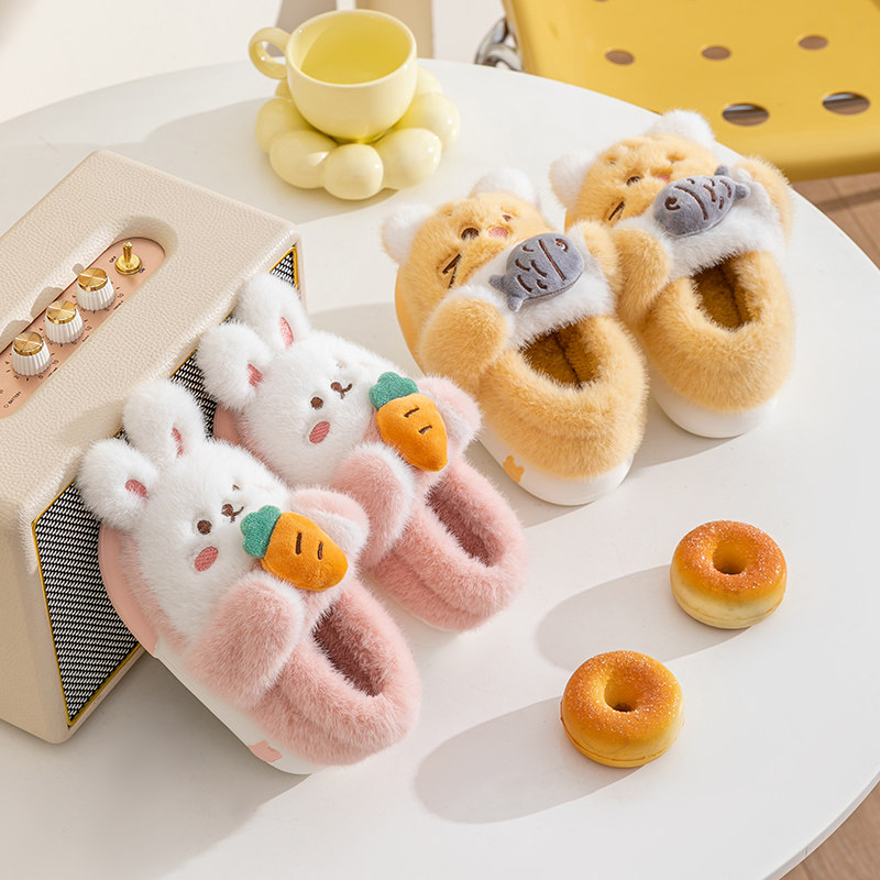 儿童棉拖鞋冬季女童男童包跟猫咪宝宝毛拖鞋室内家居保暖女孩棉鞋,淘宝优惠券,粉丝福利购,淘宝优惠卷