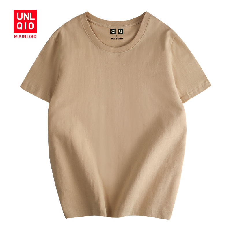 【优衣库同款重磅纯棉短袖t恤男女同款-第5张图片-提都小院