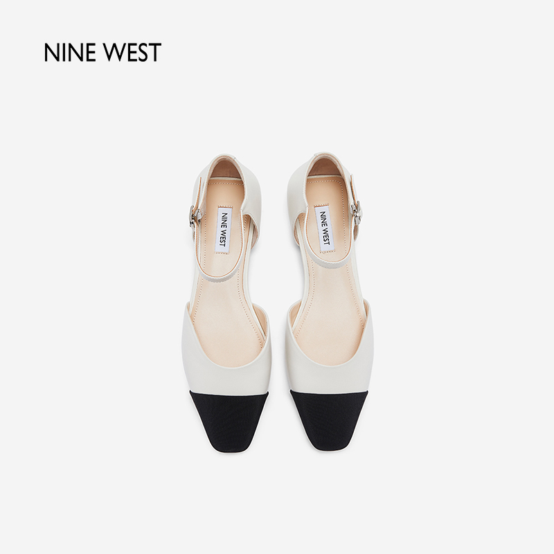 Nine West/玖熙2024年新款夏季包头凉鞋女外穿玛丽珍女鞋平底鞋