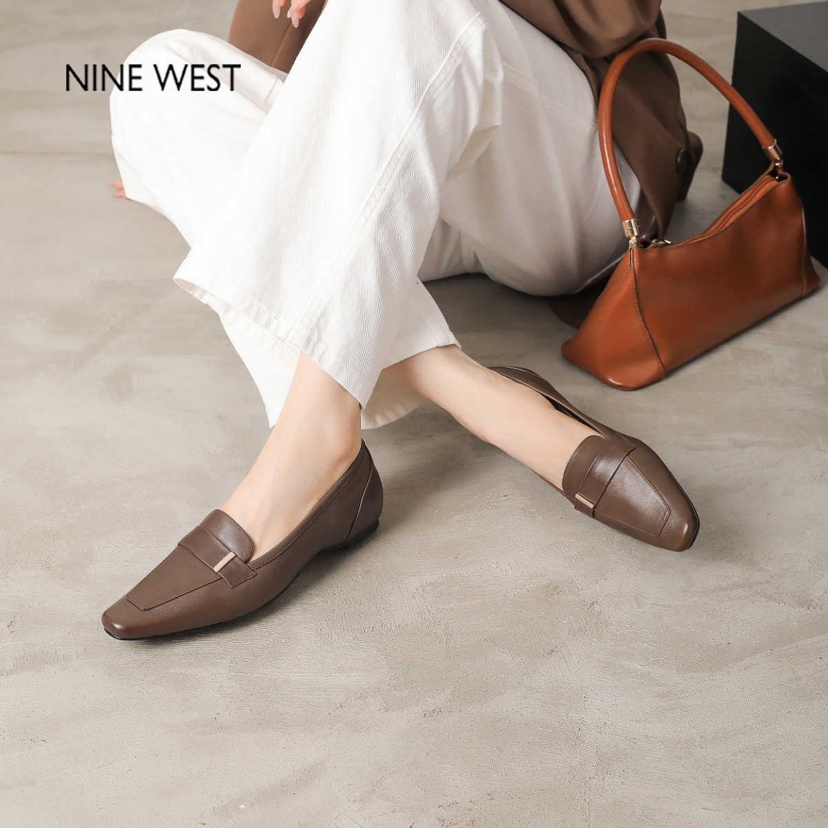 奥莱专供Nine West/玖熙复古乐福鞋女一脚蹬深口单鞋老钱风通勤鞋,淘宝优惠券,粉丝福利购,淘宝优惠卷