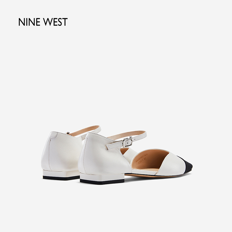 Nine West/玖熙2024年新款夏季包头凉鞋女外穿玛丽珍女鞋平底鞋