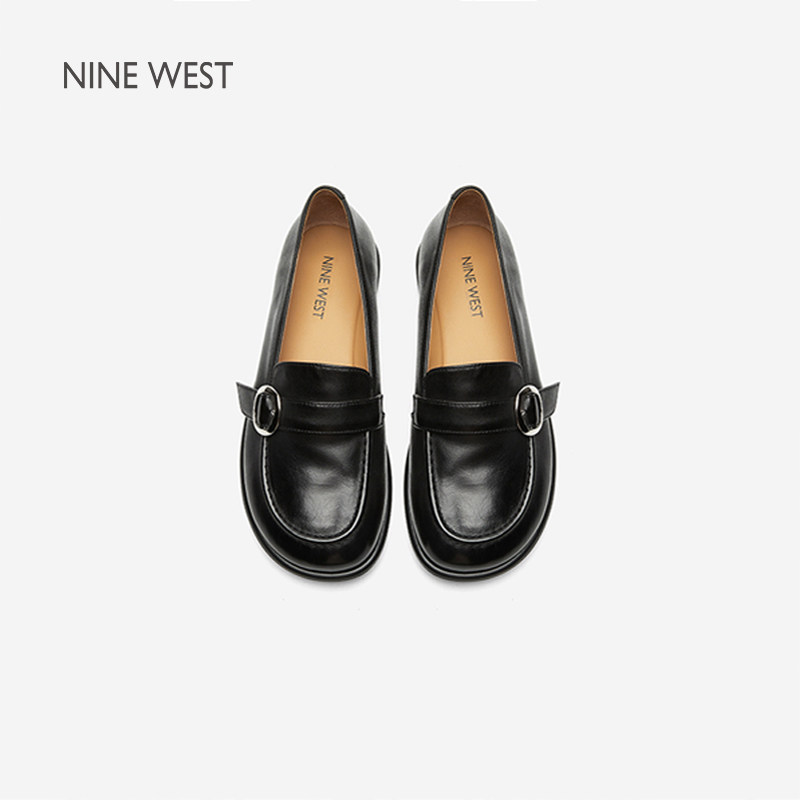 奥莱专供2026年春季乐福鞋女银环扣黑色低跟通勤小皮鞋复古女单鞋,淘宝优惠券,粉丝福利购,淘宝优惠卷