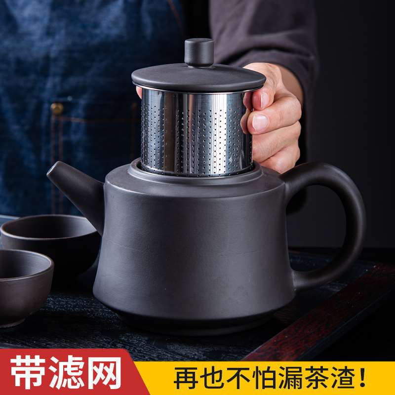 宜兴紫砂紫砂壶茶壶过滤泡茶壶大容量手工家用功夫茶具套装防烫