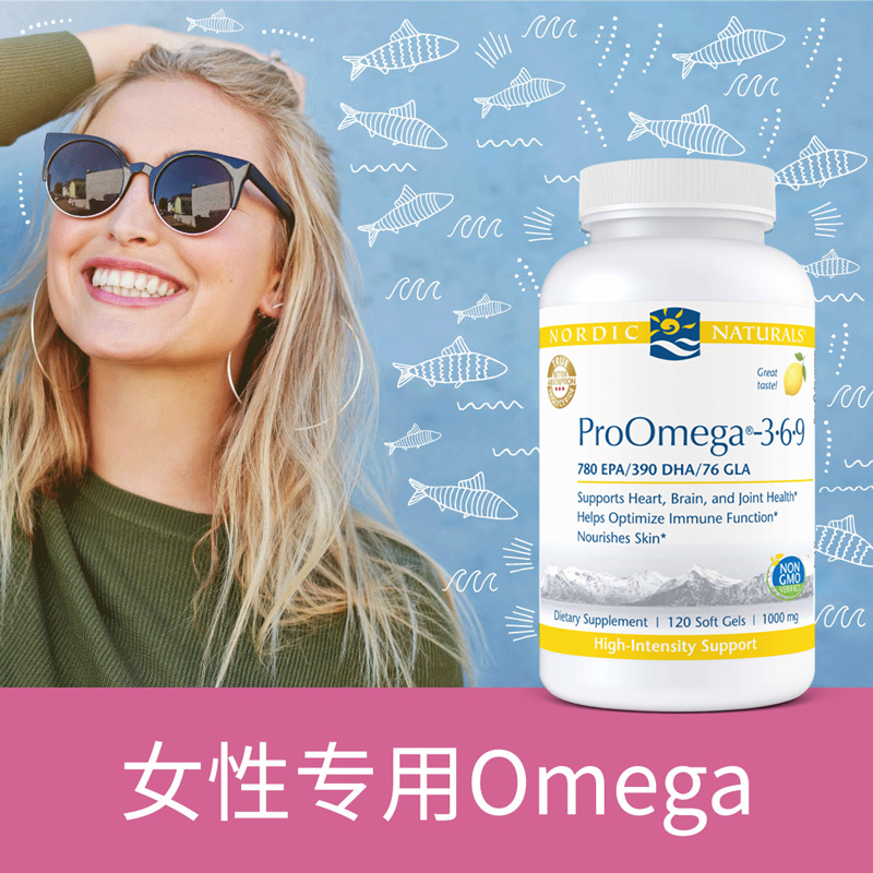 挪威小鱼女性omega369深海鱼油 女生美容亚麻酸欧米茄3脂肪酸胶囊 - 图1