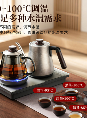 朴凌纯钛全自动双上水电热烧水壶智能泡茶专用茶台一体恒温嵌入式