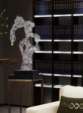 客厅玄关抽象雕塑摆件透明树脂工艺品酒店前台样板间装置艺术品