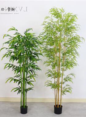 仿真竹子室内屏风盆景细水毛竹绿植客厅装饰竹叶植物造景假竹子