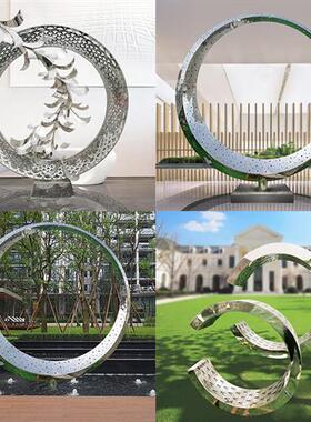 不锈钢雕塑定制镂空地球仪月亮环动物广场校园园林现代景观摆件