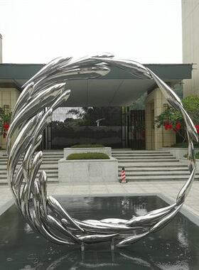 东莞梅州方凯迪制作不锈钢圆形户外水池摆件广场大型雕塑定制