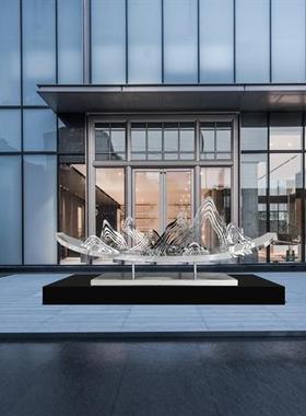 不锈钢镂空月亮雕塑户外园林城市广场水景售楼部室外金属落地装饰