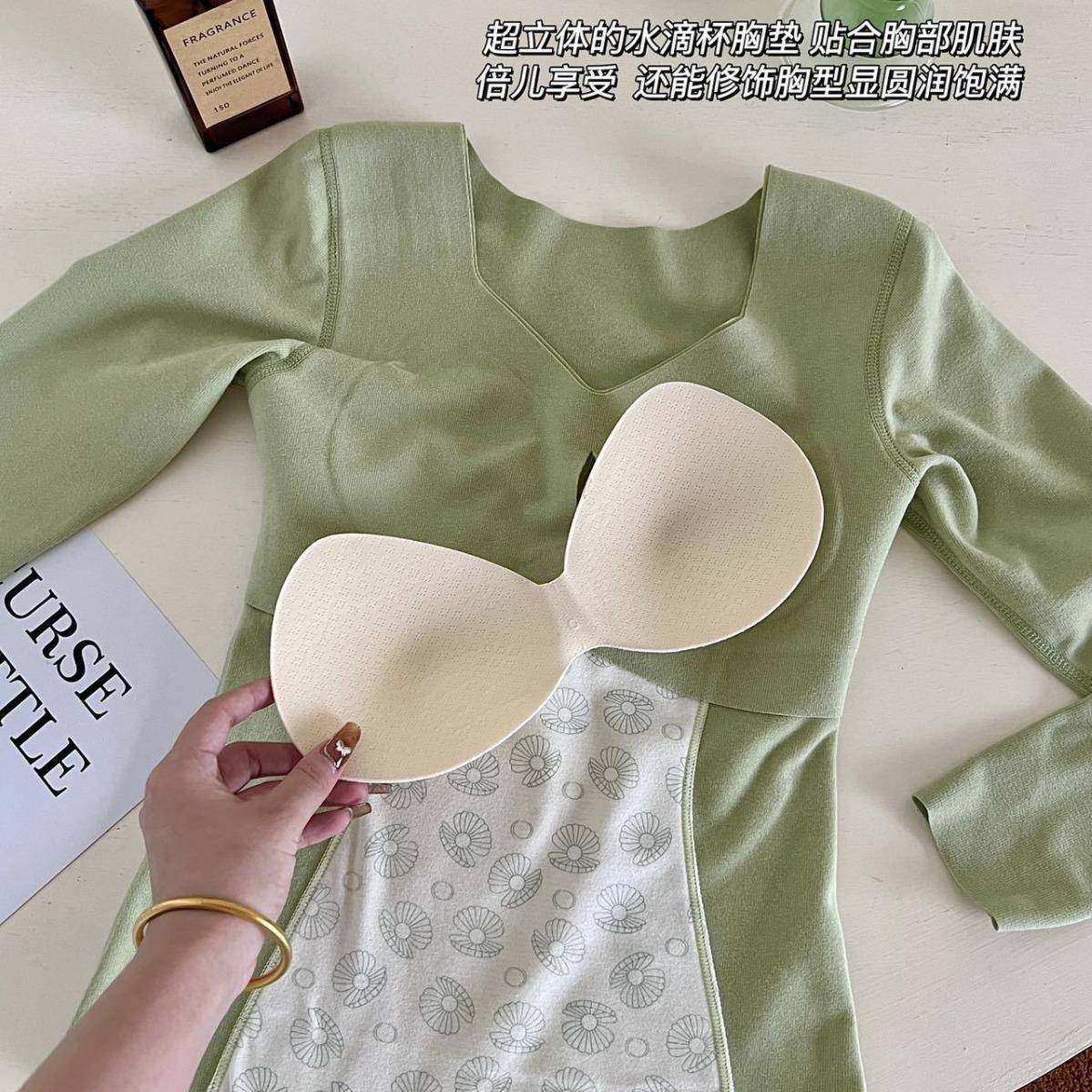 801秋冬德绒加厚保暖长袖女士上衣发热修身羊毛内搭打底衫带胸垫,淘宝优惠券,粉丝福利购,淘宝优惠卷