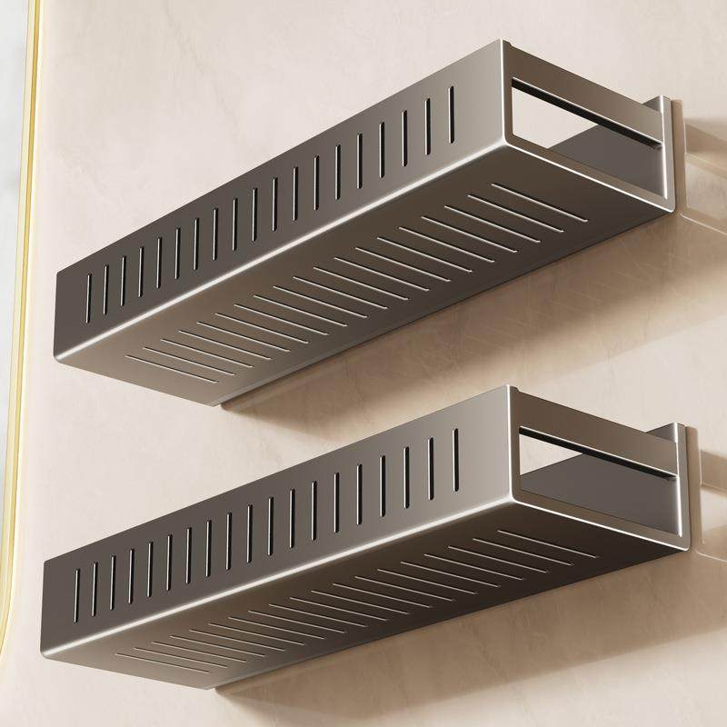 枪灰浴室置物架卫生间免打孔洗漱台壁挂式挂墙上洗手间厕所收纳架,淘宝优惠券,粉丝福利购,淘宝优惠卷
