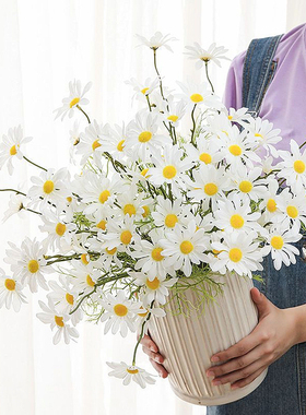 速发小雏菊洋甘菊假花花摆摆客厅电视柜桌面花艺设件拍照道具