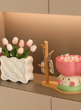 速发置厅装纳摆件创意花朵客物架进门口入户鞋柜收饰客厅玄关摆设