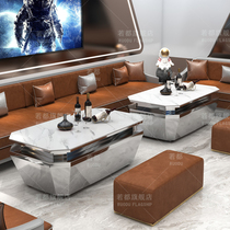 KTV light extravagant tea table upscale clubhouse Bar clear bar Special bag compartment Stainless Steel Tempered Glass Table Customised