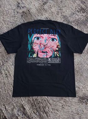 WHO CARE复古大百科PERFECT BLUEblacktee蓝色恐惧黑色T恤短袖