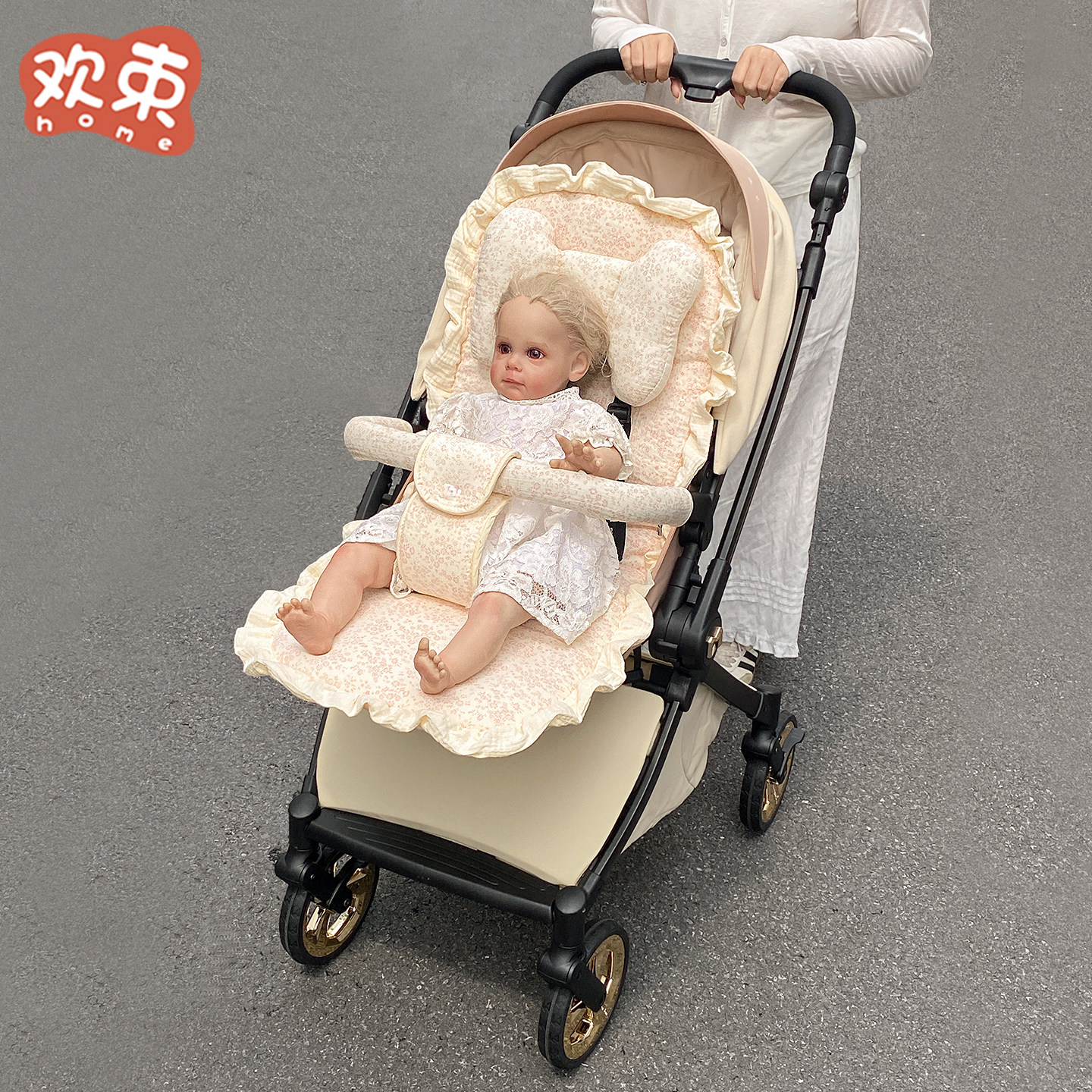 罗马假日婴儿车max坐垫遛娃神器大白推车棉垫四季通用保暖加厚垫,淘宝优惠券,粉丝福利购,淘宝优惠卷