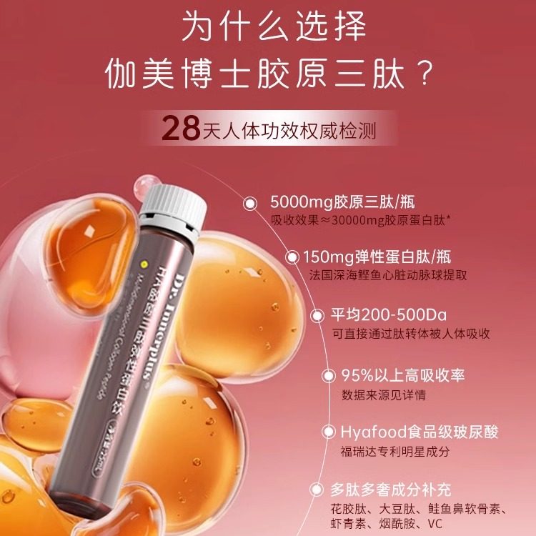 福瑞达伽美博士HA胶原三肽弹性蛋白口服液小分子正品官方旗舰店