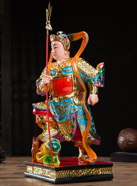 二郎神神像站杨戬摆件二郎真君12寸居家用品手工树脂彩绘佛像12寸