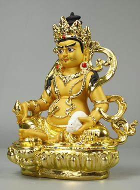 黄财神佛像财神黑白黄财神唐卡寺庙手工树脂彩绘佛像12寸16寸塑像