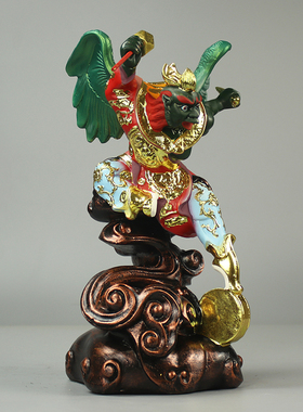 雷震子神像雷神雷公摆件家用供奉镇宅镇宅树脂彩绘手工的佛像12寸