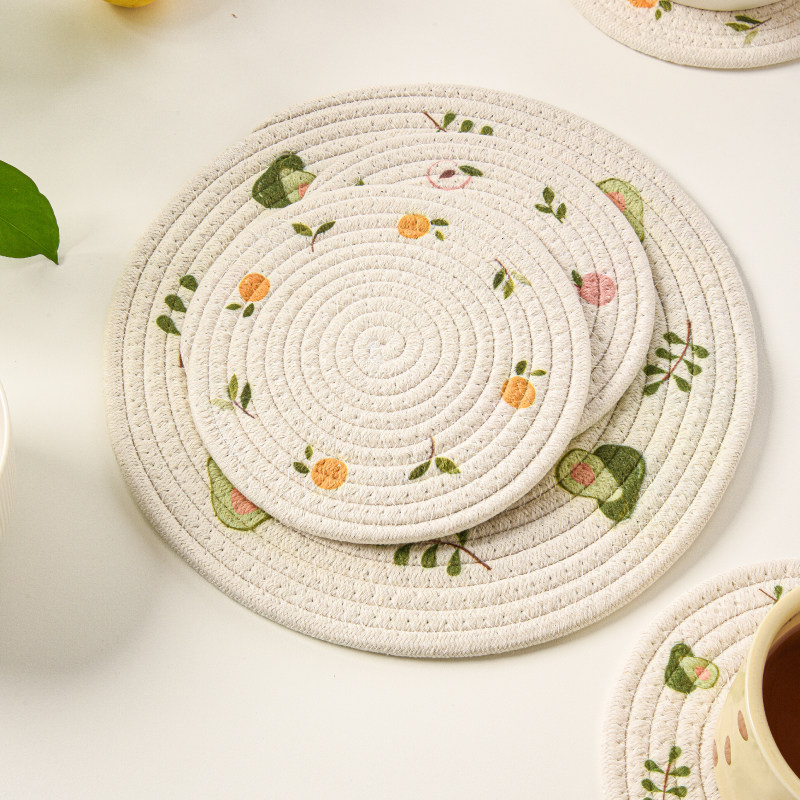 井柚小清新餐垫隔热垫编织水果杯垫防烫桌垫菜垫子创意盘子垫防滑,淘宝优惠券,粉丝福利购,淘宝优惠卷