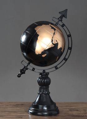 速发欧式地球仪摆件经纬厅创意家居客仪装饰品工艺公品摆饰办礼桌