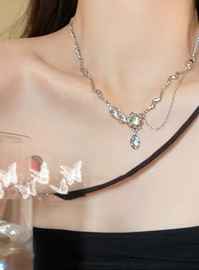 【全店拍三付二】月光石项链合金