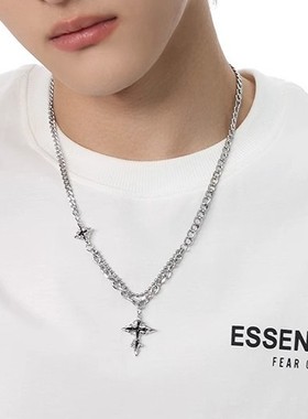 十字架吊坠男士项链潮牌百搭