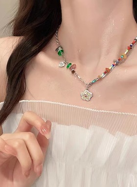 【全店拍三付二】彩色笑脸项链
