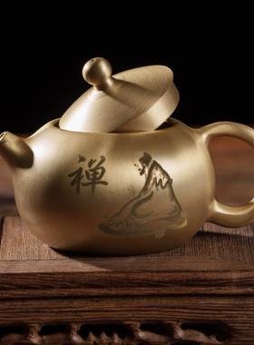 铜壶黄铜西施壶工艺品龙凤壶水滴壶摆件小茶壶家居桌面装饰品