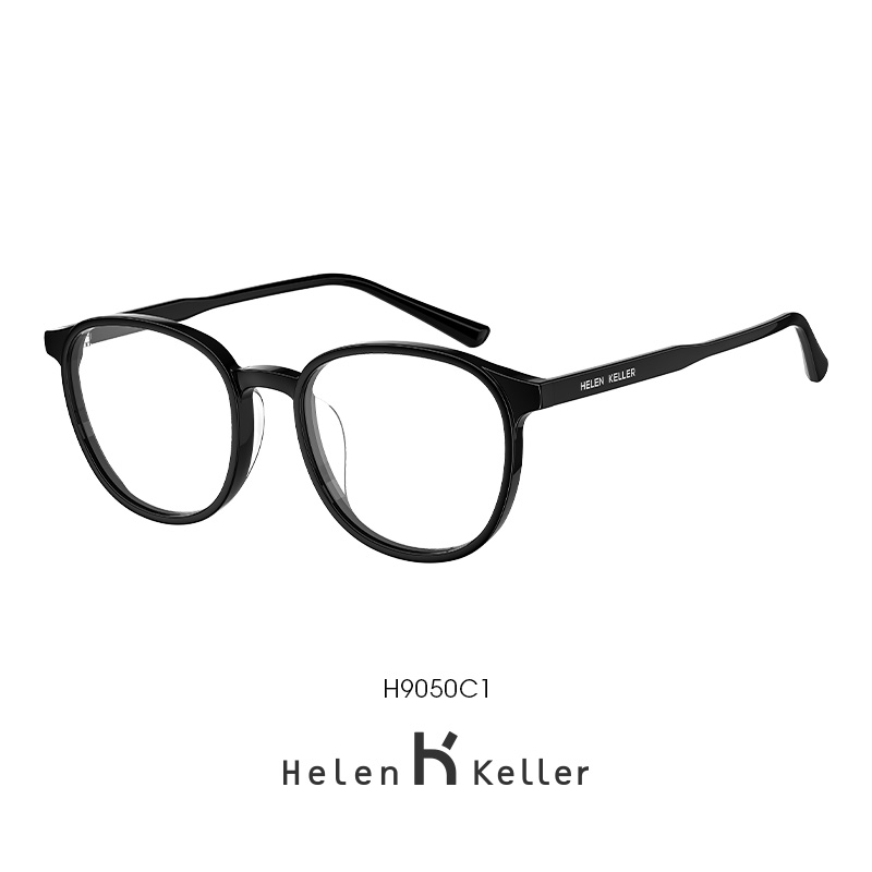 海伦凯勒复古近视眼镜男女经典修颜方圆框防蓝光可配度数H9050 - 图0
