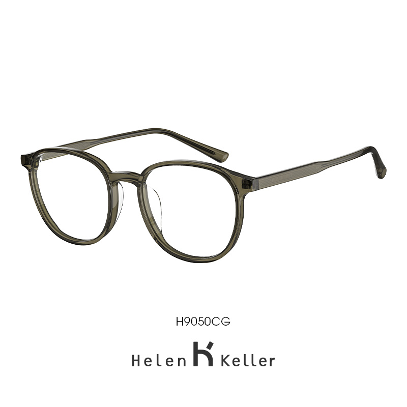 海伦凯勒复古近视眼镜男女经典修颜方圆框防蓝光可配度数H9050 - 图1