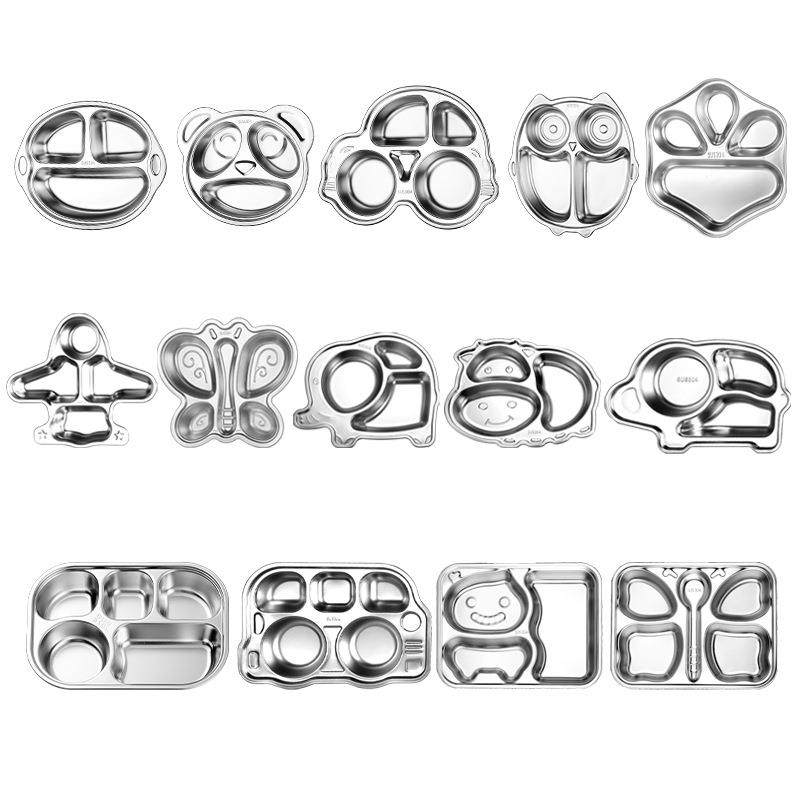 儿童餐盘304不锈钢分格餐盘宝宝家用卡通盘子幼儿园316防摔盘子,淘宝优惠券,粉丝福利购,淘宝优惠卷