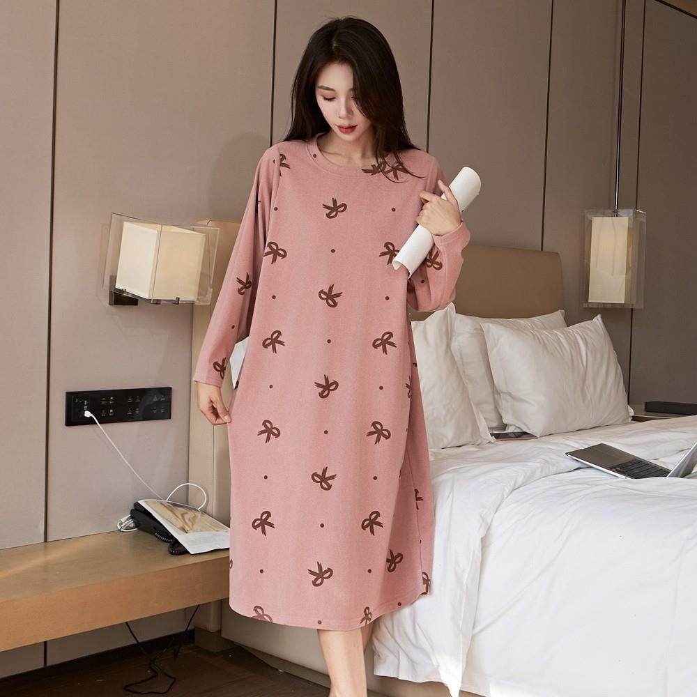 大码家居服秋冬季新款加肥加大胖MM韩版长袖圆领睡裙女睡衣可外穿,淘宝优惠券,粉丝福利购,淘宝优惠卷
