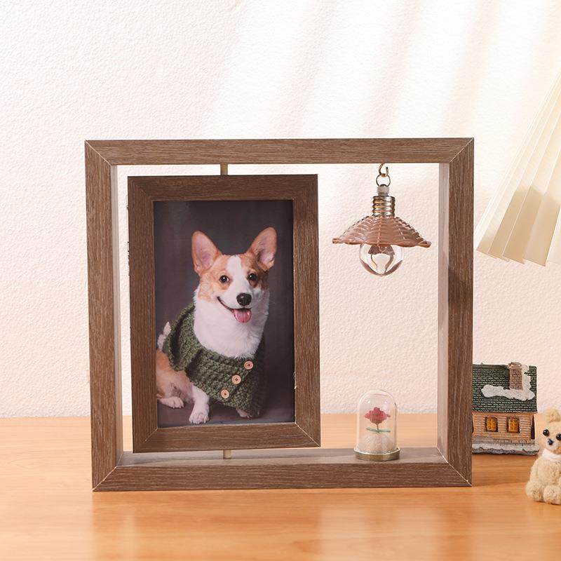 创意6寸双面可视旋转相框办公桌面复古照片摆台礼品纪念框,淘宝优惠券,粉丝福利购,淘宝优惠卷