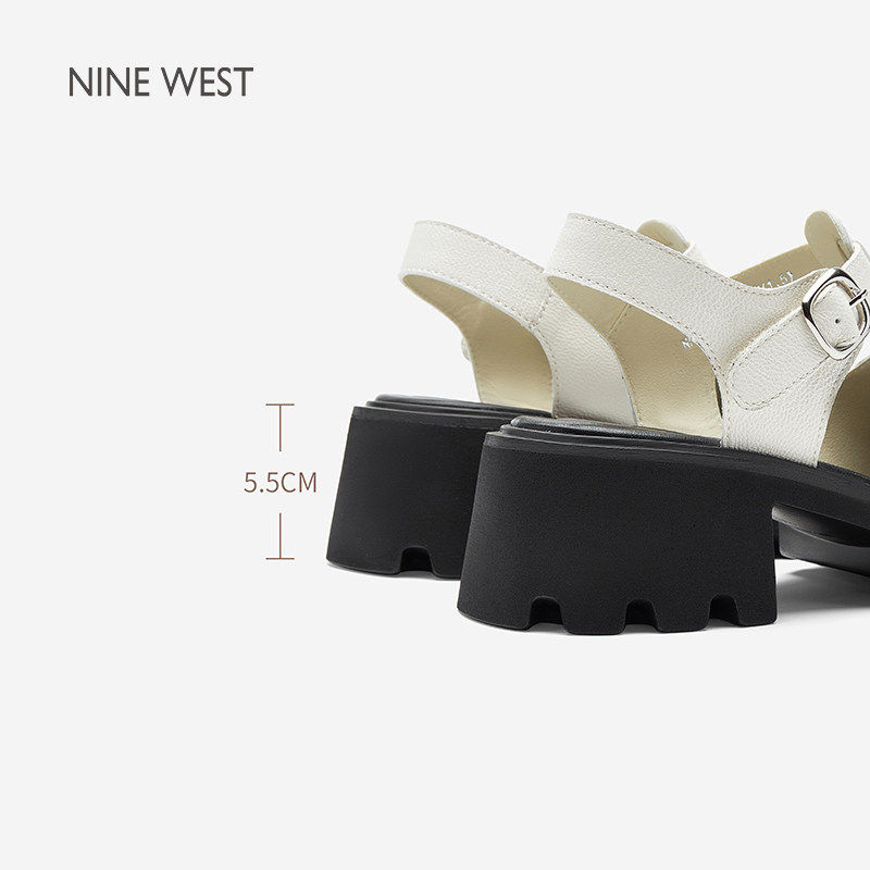 Nine West/玖熙2025时尚休闲凉鞋粗跟增高百搭罗马凉鞋女,淘宝优惠券,粉丝福利购,淘宝优惠卷