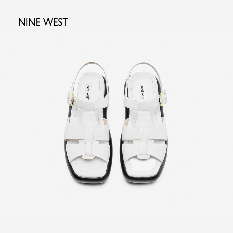 【清仓款】Nine West/玖熙小潜艇厚底时装凉鞋女一字扣带百搭通勤,淘宝优惠券,粉丝福利购,淘宝优惠卷