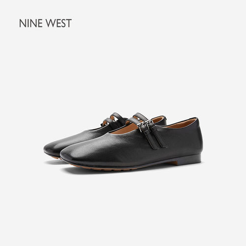 Nine West/玖熙2025双扣玛丽珍鞋女方头低跟单鞋方头女鞋 - 图0