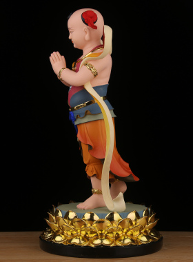 善财童子龙女金童玉女观世音菩萨佛像左右童男童女居家用供奉摆件