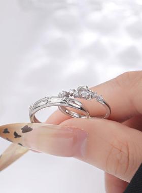 2026年新款恋爱频率星球情侣戒指男女款一对小众小清新百搭食指环