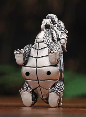 四大神兽玄武龙龟吊坠925银项链