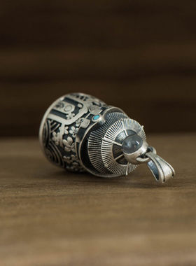 国潮新款佛塔储物吊坠925银项链女款复古民族风可打开装东西挂坠