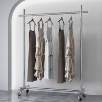 Clothing Store Show Show Display Stainless Steel Floor Hanger Womens Clothing Special Shelving Mobile Hanging Hanger Belt Wheel